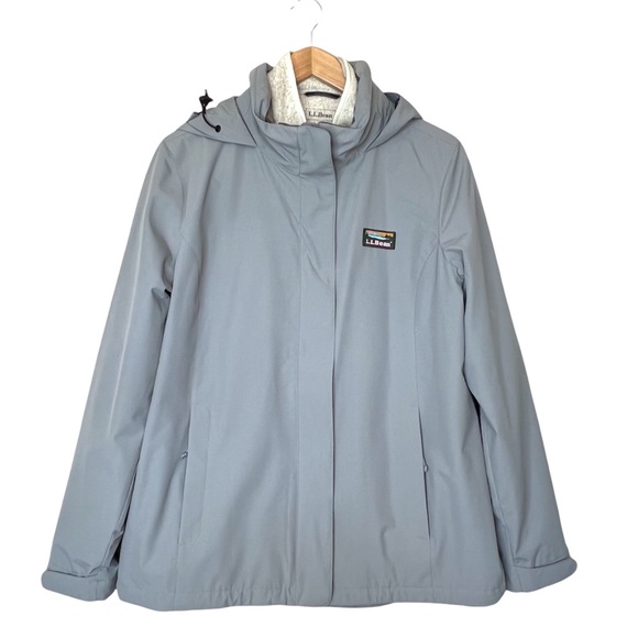 L.L. Bean Jackets & Blazers - L.L. Bean gray full zip sweater fleece 3-1 hooded jacket